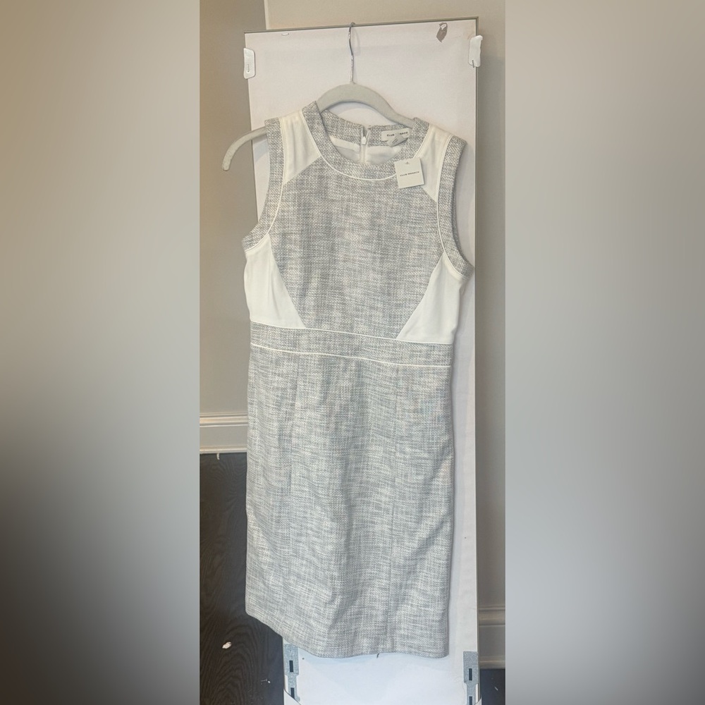 Club Monaco- Sleeveless Gray and White Dress